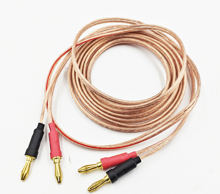 Trasparente 14 Gauge Banana Wire per Bi-Wire Bi-Amp HiFi Surround Sound 99,9% OFC Copper