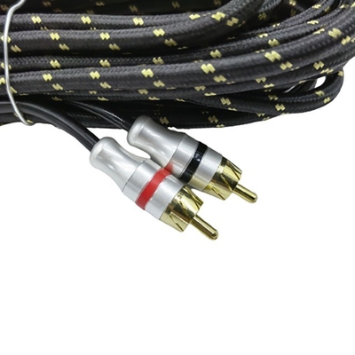 5.5mm di diametro esterno PVC Jacketed Car Audio RCA Cable 2M-2M per prestazioni di fascia alta
