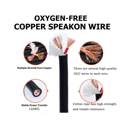 Twist Lock 2 Conductor Speaker Cable Professional 50FT Lunghezza per applicazioni audio