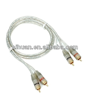 Cavo di rame OFC argento da 1 ft, doppio schermo, cavo audio per auto, interconnessione con giacca in PVC