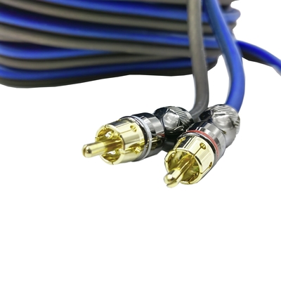 Cavo RCA da maschio a maschio 2 con manica espandibile intrecciata in nylon di 9,5 mm di diametro esterno