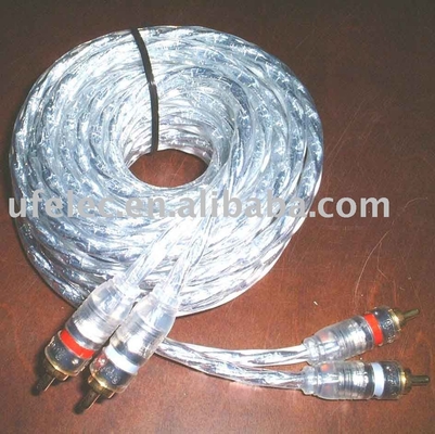 Cavo RCA da maschio a maschio 2 con manica espandibile intrecciata in nylon di 9,5 mm di diametro esterno