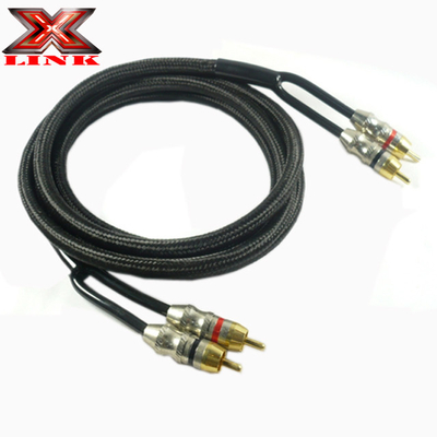 OFC 100% Copper Conductor 2 Channel RCA Audio Cable per auto e connessione audio domestica