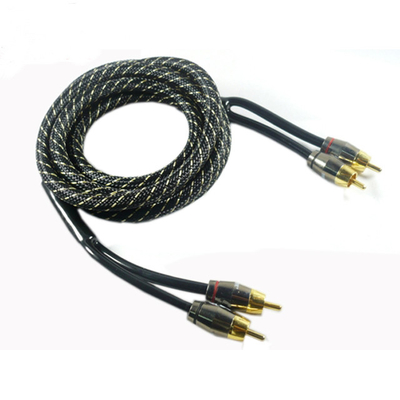 OFC 100% Copper Conductor 2 Channel RCA Audio Cable per auto e connessione audio domestica
