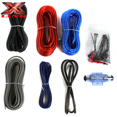 Giacca in PVC 0 4 8 10awg Gauge Auto Car Amp Amplifier Wiring Kit con tipo di connettore RCA