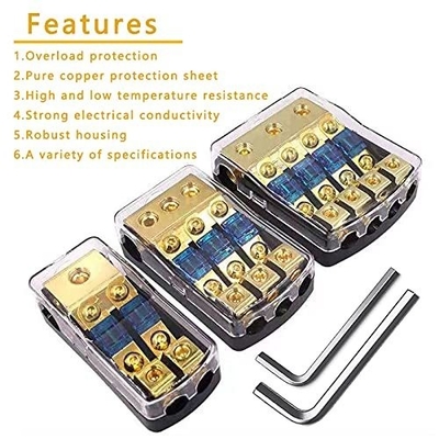 Compatto 12V Mini ANL AFS Fuse Holder per Car Boat Audio System connettori placcati in oro