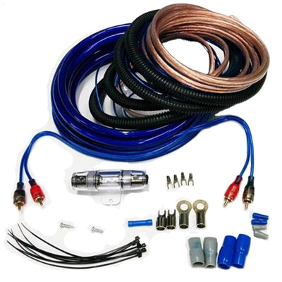 8 Ga Ofc CCA 100% Male-Male Auto Speaker Audio Amplificatore via cavo Subwoofer Installa Kit Conduttore Bare Copper Nero/Azzurro/Rosso