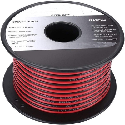 Cavo flessibile esteso 2 pin 2 colore rosso nero per strisce LED