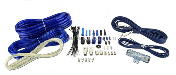 Cable di alimentazione di connessione maschio-maschio 8 GA Car Amp Wiring Kit con conduttore di rame nudo e cavo CCA/OFC