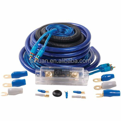 Kit di cablaggio dell'amplificatore audio per auto con tipo di connettore RCA e colore del cavo personalizzabile