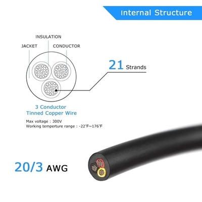 18AWG 2 conduttore 20AWG 3 conduttore filo elettrico stratificato in PVC filo di rame stagnato