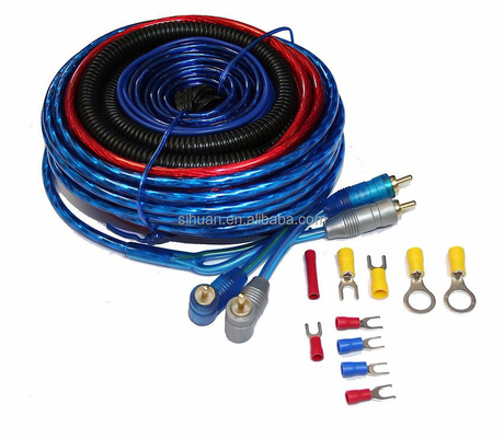 Gold Connector Color 4/8 Gauge kit di cablaggio dell'amplificatore auto