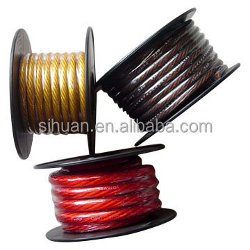 Cable di alimentazione in PVC conforme alla CEA-2015 4 AWG per il sistema audio per auto