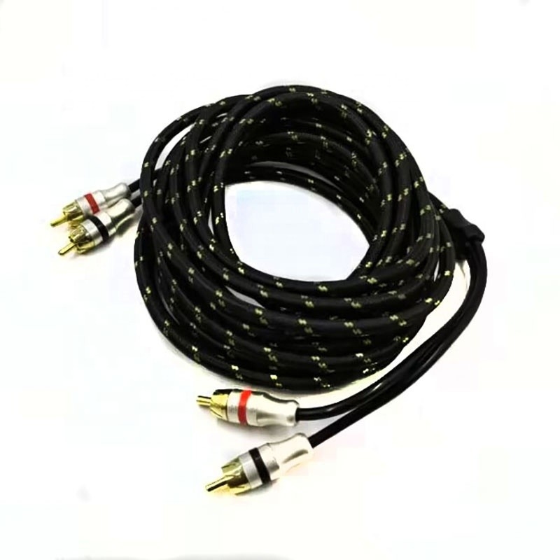 5.5mm di diametro esterno PVC Jacketed Car Audio RCA Cable 2M-2M per prestazioni di fascia alta