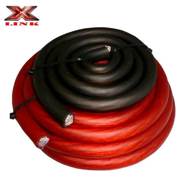 Cavo di alimentazione blu/nero traslucido 2 GA AWG OFC CCA per l'installazione di amplificatori audio per auto