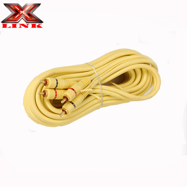 OFC 100% Copper Conductor 2 Channel RCA Audio Cable per auto e connessione audio domestica