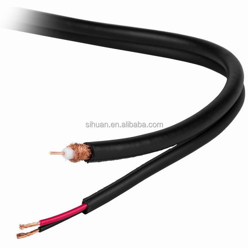 20 AWG Cavo CCTV coassiale in rame solido RG-59 con connettore BNC e cavo di alimentazione 18/2