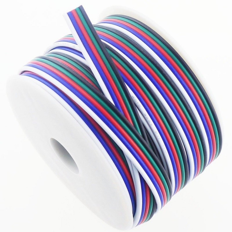 Cordone di estensione del filo flessibile per nastro a LED 1618 Gauge PVC Jacket RGBW RGB 3pin 4pin