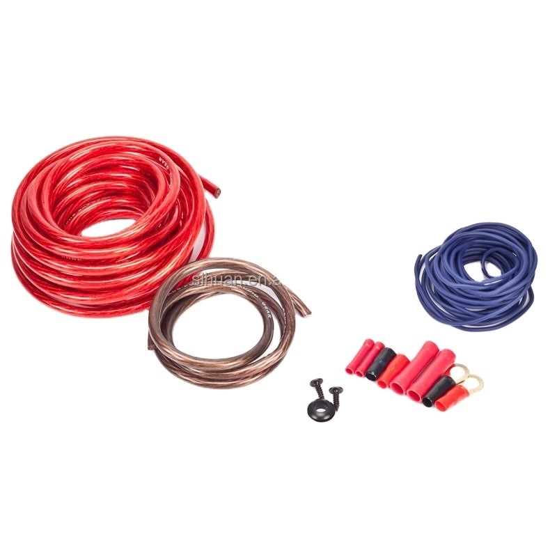 8 Gauge Copper Conductor PVC Jacket Amplifier Installation Wiring Kit per sistemi audio