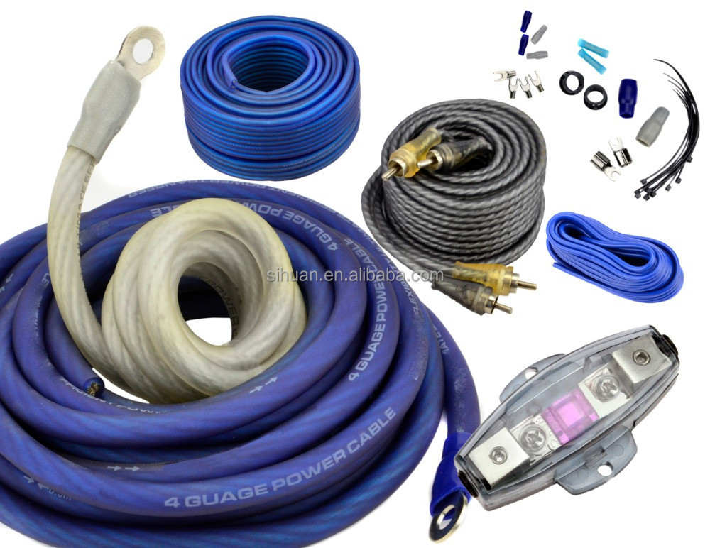 CCA 4/8 Gauge Car Audio Accessories Car Amp Wiring Kit con schermatura non blindata